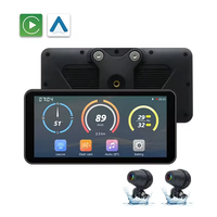 Portátil 6,25 pulgadas IPX7 impermeable navegación GPS Android Apple coche/motocicleta IPS pantalla táctil dos cámaras función Carplay