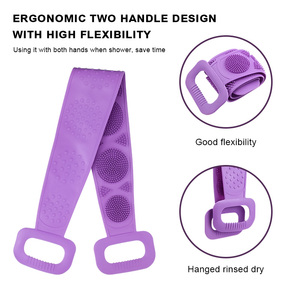 All'ingrosso bagno Double face Silicone posteriore Scrubber cintura Extra lunga doccia esfoliante massaggio corpo Scrub Strap spazzola per adulti - Product Image 2