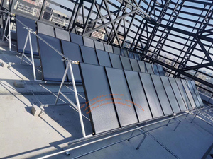 Système solaire thermique à plaques plates revêtu de bleu titane, avec tuyau en cuivre, autoportant, à économie d'énergie, pour usage domestique, extérieur et hôtelier - Product Image 2