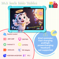 Tablettes pour enfants de 10,1 pouces avec double carte SIM, Android 13, processeur octa-core, batterie 4000 mAh, écran IPS 1280x800, 4G+64 Go, OEM/ODM