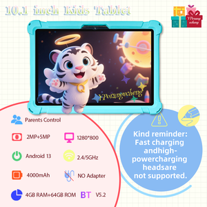 Máy tính bảng trẻ em 10.1 inch với thẻ Sim <span class=keywords><strong>Android</strong></span> 13 Octa Core 4000mAh pin IPS 1280x800 4GB MTK Bộ xử lý Quà Tặng Thứ Sáu màu đen - Product Image 6