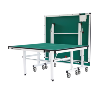 Table de tennis de table pliable et mobile en gros, table de ping-pong de taille réglementaire avec roues pour l'intérieur et l'extérieur