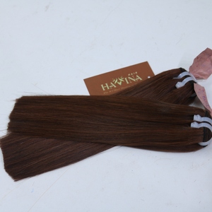 Extensiones de trama de cabello humano Remy de alta calidad, paquetes de cabello de color marrón liso natural para mujeres - Product Image 3