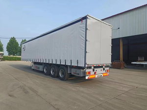 <b>Trailer</b> Truck 3 Axles Enclosed Box Cargo Transport Tarpaulin Sliding Curtain Side Semi <b>Trailer</b> - Product Image 3