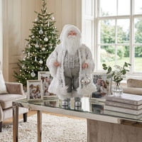 Figurine de Père Noël en sequins blancs et argentés pour la décoration de Noël, décoration d'étagère à la maison, tendance