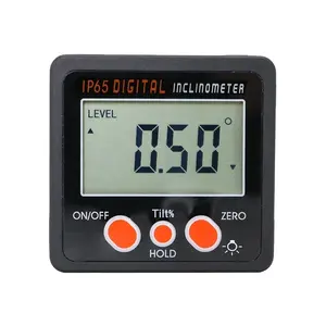 Transferidor digital à prova d' água ip65, mini transferidor digital com luz de fundo branca, caixa digital com base de ímã, mini inclinômetro digital