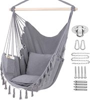 Neko Danlong — chaise à hamac à corde, balançoire, 2 coussins inclus, chaise suspendue en macramé, avec poche
