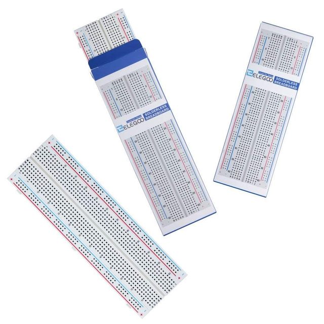 ELEGOO 830 Point Solderless Linux Compatible 24-Pin EL-CP-003 Prototype PCB Board Kit 3pcs for Boards Proto Prototyping