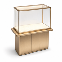 Comptoir d'exposition de bijoux et de montres sur mesure avec vitrine en verre, éclairage LED et armoire de rangement