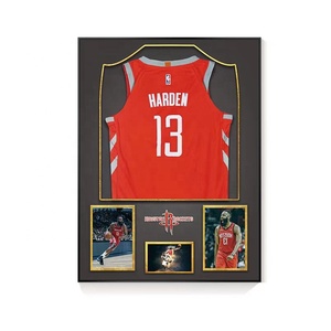 Múltiples estrellas de la <span class=keywords><strong>NBA</strong></span> baloncesto Jersey Marco de exhibición marco de fotos lienzo cristal porcelana pared arte pintura - Product Image 5