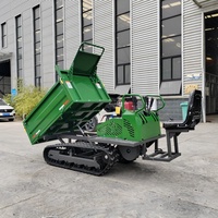 Camion à benne basculante sur chenilles spécifique aux vergers, capacité de 1,5 tonne, tout-terrain et très maniable.