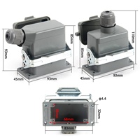 Connecteur industriel robuste BYLJQ 16A 500V IP65 série HE, multipolaire, rectangulaire, 4, 6, 10, 12, 16, 18, 20, 24, 32, 36, 40, 48 broches