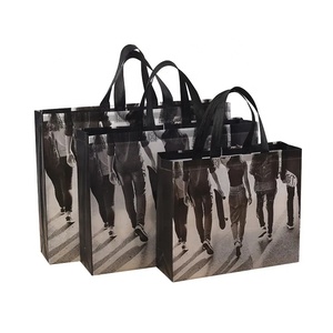 Plastic printed eco grocery printable reusable recycled non-woven custom shopping tote bag with logo