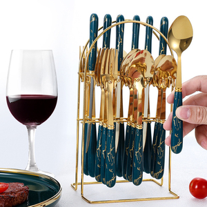 Trong Kho Thép Không Gỉ 24 Mảnh Thiết Lập Giá Gốm Xử Lý Dao Muỗng Nĩa Hộp Quà Tặng Thiết Lập Thực Phẩm Phương Tây Bắc Âu Phong Cách Dao Kéo Thiết Lập - Product Image 5