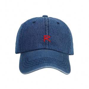 Gorra de Béisbol sin Estructura con Logotipo Bordado, Gorra de Vaquero Azul con Letras Bordadas, Gorra de Papá Vaquero - Product Image 6