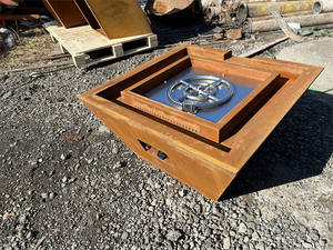 Fontaine cascade moderne en acier Corten couleur rouille avec foyer au gaz certifié - Prix de gros - Product Image 2