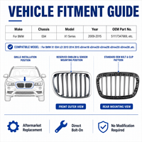 Untuk BMW E84 X1 Grille Depan Kidney Frame Chrome Vertikal Slat Grill Pengganti 2009-2015 SDrive XDrive 18i 20i 28i Pemasangan Langsung