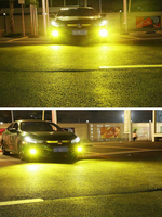 Phare antibrouillard LED bicolore automobile-H11 H8 9006 3030 24SMD | 12V blanc ambre 1800LM | IP67 ECE R19 pour voitures