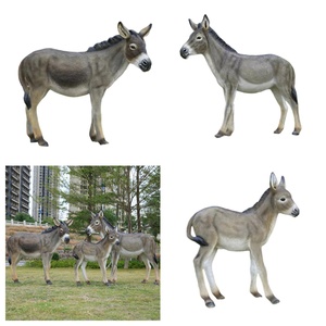Estatuas de animales de simulación grandes al aire libre fibra de vidrio burro jardín Parque granja paisaje tamaño real animales burro escultura ornamento - Product Image 1