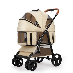 Promotion : Poussette pliable grande capacité pour animaux de compagnie, idéale pour chats et chiots de petite et moyenne taille, transport en voiture, en plastique, neutre - Product Image 1