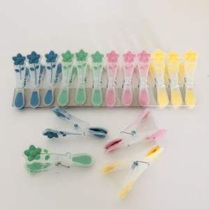 Pinces suspendues en plastique cintres supports pinces à linge <span class=keywords><strong>pour</strong></span> linge ligne de lavage pinces à serviettes 24 pièces <span class=keywords><strong>pince</strong></span> à linge en plastique - Product Image 3