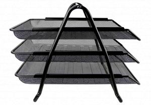 Office Home School 3-Tier Metal Mesh <b>File</b> Rack Organizer Desk Letter <b>Tray</b> Paper Document Holder - Product Image 4
