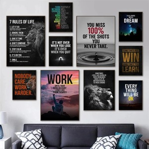Citations de motivation pour la vie sportive Images d'art mural de style Art déco sur toile pour la décoration de la salle de sport et de la maison - Product Image 2