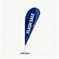 Drapeau publicitaire couleur avec base de présentation intérieure pour la publicité en centre horticole