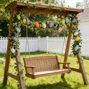 Decoración Realista para Patio <span class=keywords><strong>de</strong></span> Casa con Hojas <span class=keywords><strong>de</strong></span> Eucalipto, <span class=keywords><strong>Huevos</strong></span> <span class=keywords><strong>de</strong></span> Colores y Flores Artificiales para <span class=keywords><strong>Pascua</strong></span>, Bodas y Navidad - Product Image 1
