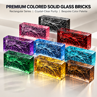 Brique de verre massif en gros 200x100x50mm, bloc de cristal pour les murs et les halls d'hôtels et de complexes hôteliers