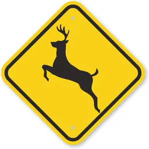 Securun 2024 Premium Deer Xing Crossing Sign - 12 x 12 Aluminum Reflective Sign Rust Free Aluminum-UV Protected and Weatherproof