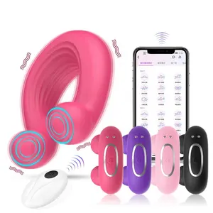 Meisjes Power Oplaadbare App-Gestuurde Magische Ring Met Dubbele Trillingen Mannelijke Vibrerende Cock Penis Ring Massage Seksspeeltjes Voor Mannen