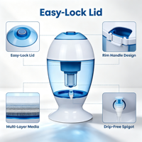 Pot purificateur d'eau à gravité avec cartouche, sans BPA, distributeur de filtre à eau minérale, filtre à eau à gravité pour eau potable