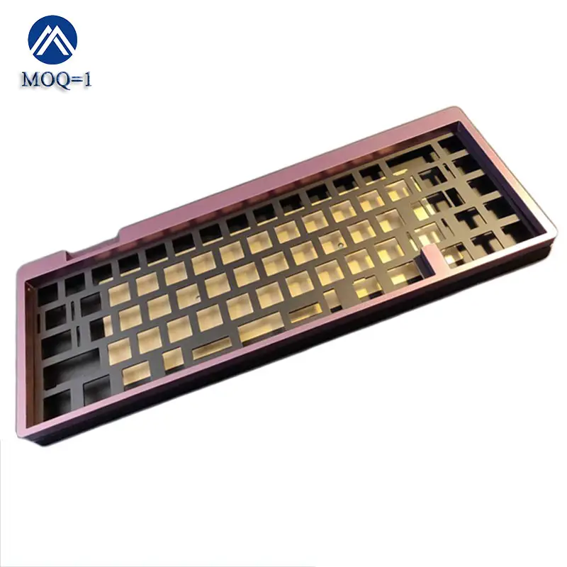 Plaque pour clavier de jeu en aluminium anodisé, 6061mm, OEM, cnc, multicolore, aluminium, fraisage