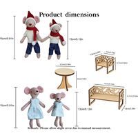 Chambre miniature artisanale dans une valise rose - Adorables poupées souris et meubles miniatures, décoration idéale