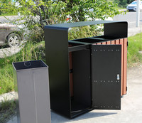 Poubelle de tri des déchets en bois pour extérieur, bac de recyclage de rue, poubelle municipale, bac à ordures public pour parc