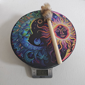 Tamburo sciamano bohémien con decorazione per le vacanze in stile etnico piccolo suono guaritore tamburo strumento a percussione - Product Image 6