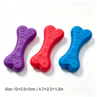 YMH Nouveauté Jouet à mâcher en TPR en forme d'os multicolore mignon pour chien, pour le nettoyage des dents et des molaires, jeu interactif