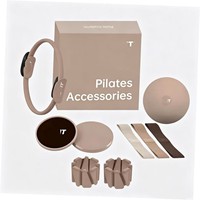 SENTI Accessoires de Pilates Écologiques pour Femmes : Kit d'Entraînement Quotidien, Anneau de Pilates, Bande de Résistance, Slider, Lestes de Cheville, Sac de Rangement pour la Maison