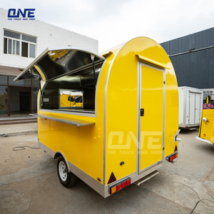 Chariot à café, chariot à pizza, chariot à frites, mini-remorque alimentaire mobile en aluminium et fibre de verre - Product Image 1