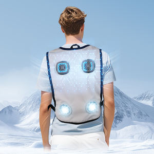 Gilet de refroidissement réfléchissant haute visibilité avec ventilateur pour travailleurs en plein air Vêtements de travail de sécurité respirants légers à séchage <span class=keywords><strong>rapide</strong></span> - Product Image 2