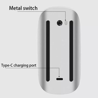 Souris sans fil silencieuse à molette de défilement tactile, compatible avec les modèles Apple BT 5.0, contrôle instantané, rechargeable, pour MacBook.
