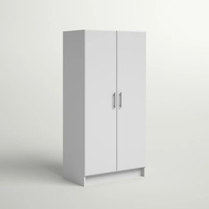 ベッドルーム家具FSC承認2ドアウッドワードローブクローゼットラックアルモワールハンギングロッドと収納 - Product Image 4