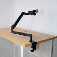 Support de microphone métallique pour podcast, fixation antichoc deux-en-un, tête rotative à 360 degrés, support de bureau durable pour blogueur et diffusion en direct