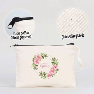 Custom Sublimation Blank Canvas Makeup Bags Heat Transfer Cosmetic <b>Pen</b> Case Bags Clear Sublimation Blank Pouch with Zipper - Product Image 1