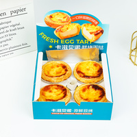 Boîte en carton pliable pour tartelettes aux œufs, en matériaux recyclés de qualité alimentaire, impression de logo personnalisée, emballage de boulangerie portable, vente en gros