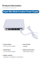 Niuniu Modem Kamera CCTV Mini portabel, Modem kamera DVR cadangan 24V AC 18650 baterai Lithium Online DC 12V 2A PC 9V 5V pilihan