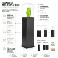 Exhibidor Acrílico Plegable HOTEAM, Exhibidor Portátil para Joyería, Cosméticos, Electrónicos, Mostrador de Venta al por Menor, Venta al por Mayor OEM