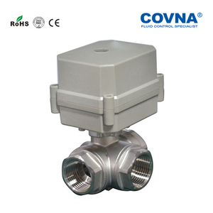 วาล์วบอลไฟฟ้า COVNA แบบ 3 ทาง พอร์ต T 12V DC สแตนเลส พร้อมมอเตอร์ควบคุมการไหลของน้ำ - Product Image 2