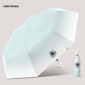 Sombrilla de Sol Japonesa Ultraligera de Tres Pliegues con Varillas de Hierro para Mujer, Parasol Moderno con Degradado, Apertura Totalmente Automática, Poliéster - Product Image 1